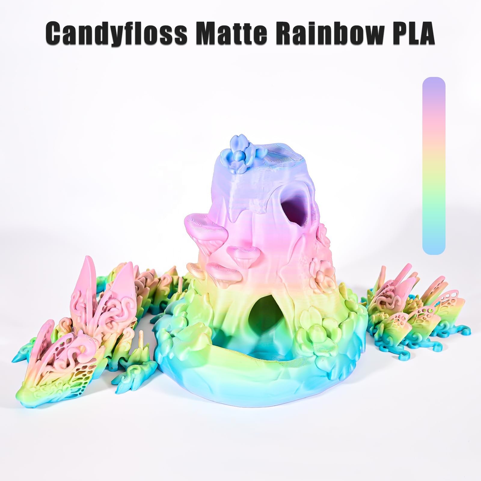 CREAT3D Wholesale Matte Rainbow PLA 1.75mm 1kg/roll Multicolor Color Changing Matte PLA 3D Printer Filament