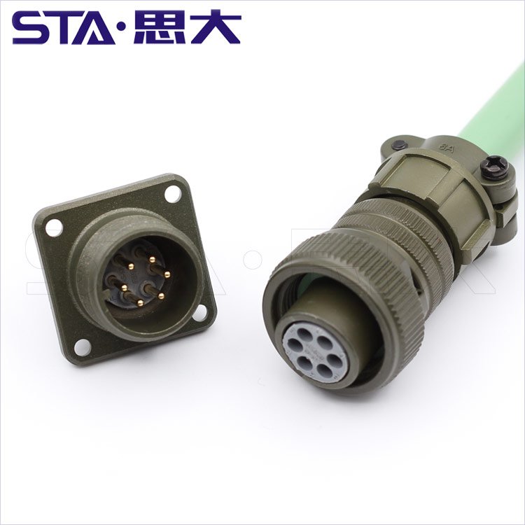 MIL-C-5015 Series Threaded Circular Connector MS3106A14S-6S Box Mounting Connector MS3102A-14S-6P