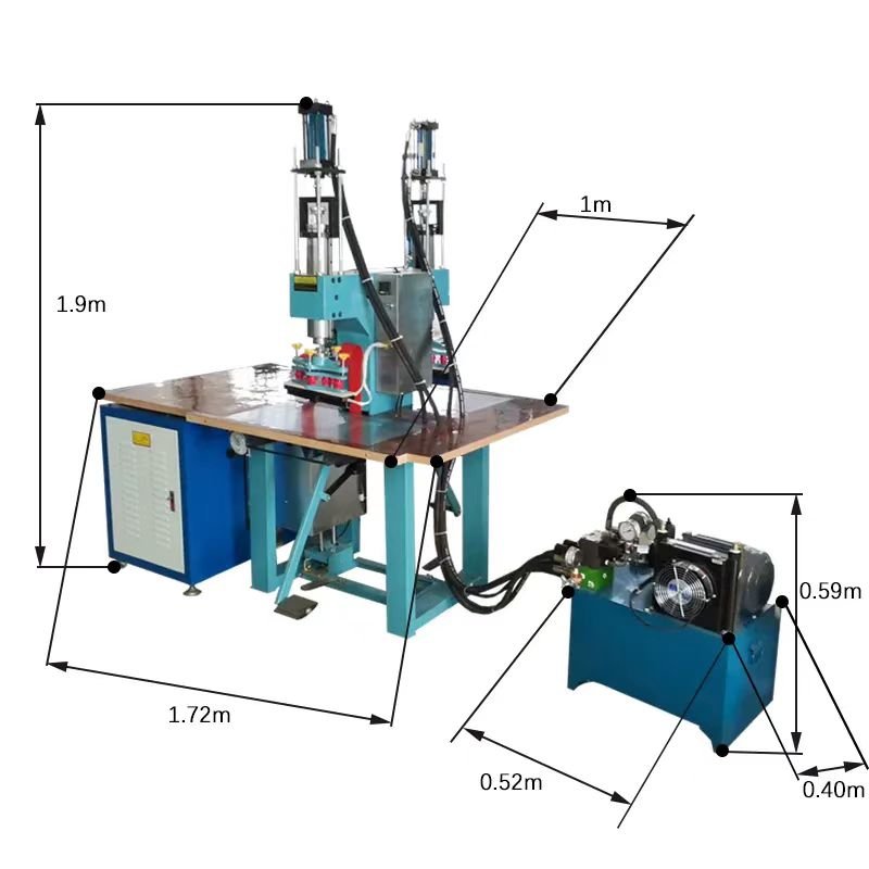 Second hand hydraulic RF badge making machine soft 3D rubber clothing label TPU EVA patch emblem custom logo embossing welder
