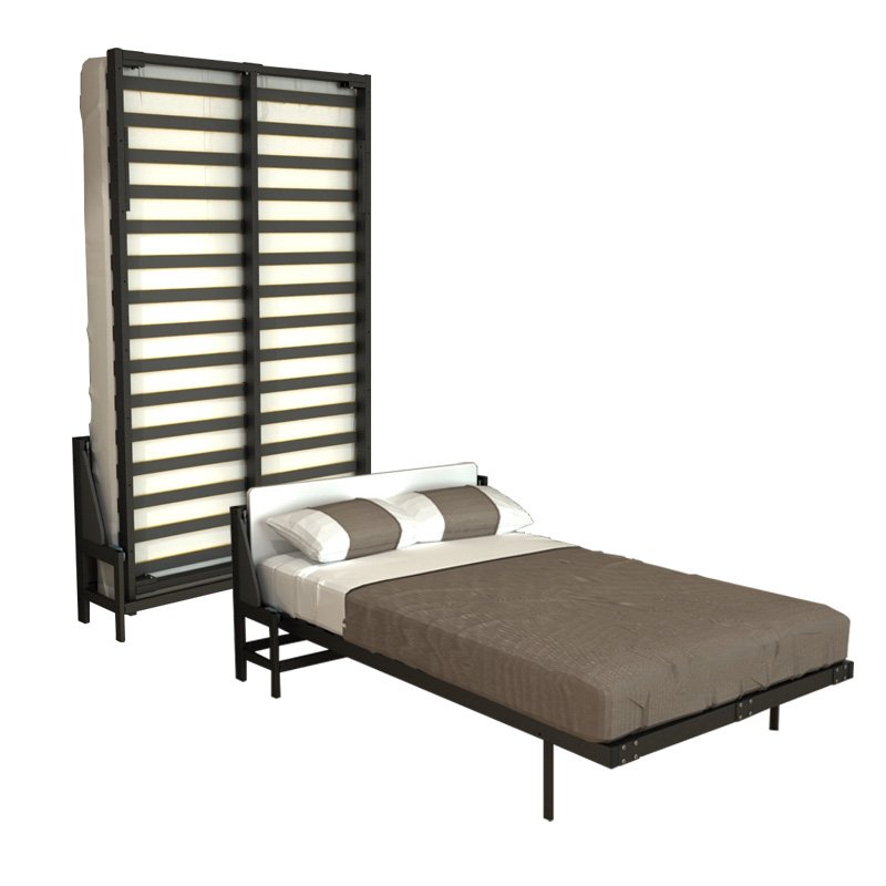 DIY Vertical Horizontal Manual Murphy Bed Frame Easy Install Operation Pull-Out Floding Hidden Wall Bed Mechanism for hotel