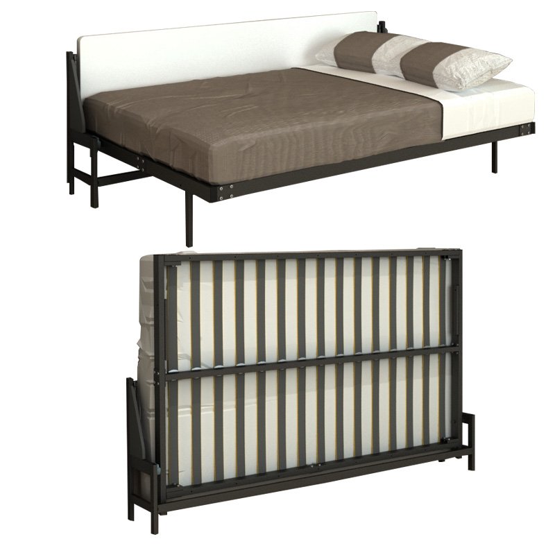 DIY Vertical Horizontal Manual Murphy Bed Frame Easy Install Operation Pull-Out Floding Hidden Wall Bed Mechanism for hotel