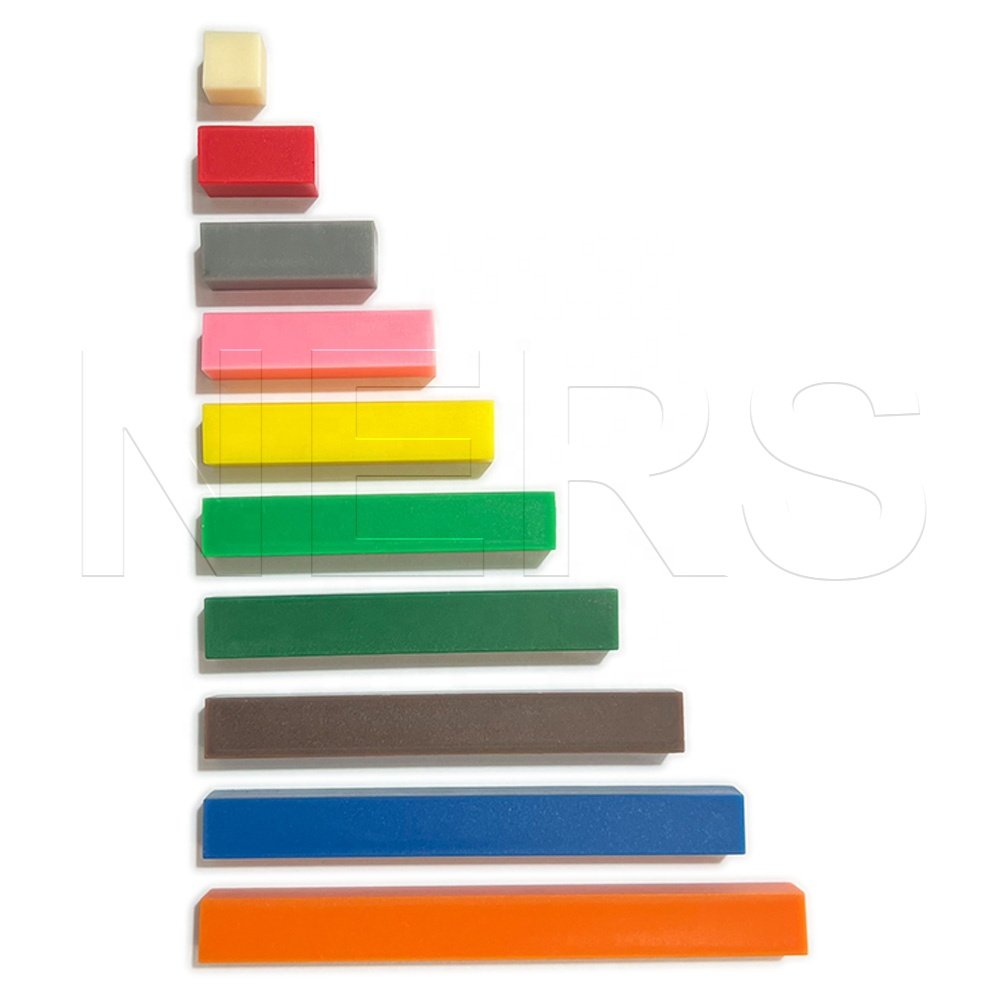 NERS Maths Subject Part To Whole Concept Plastic Set of 10 Cuisenaire Rods