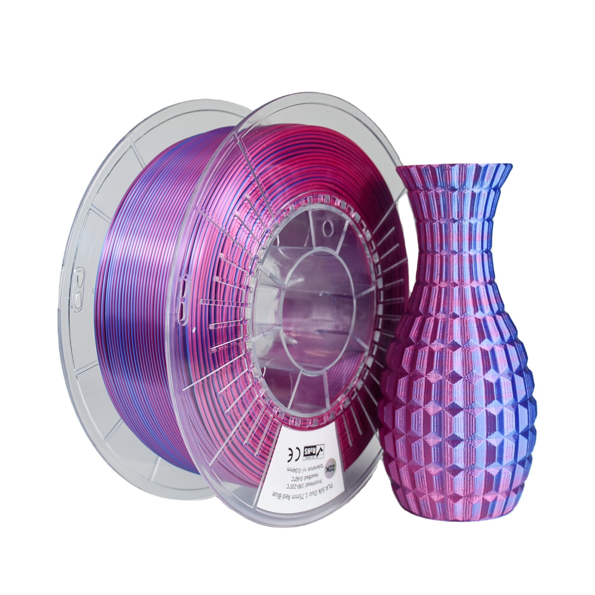 Silver bicolor Filament PLA Filament 1.75mm 2 colors in 3d printer filament