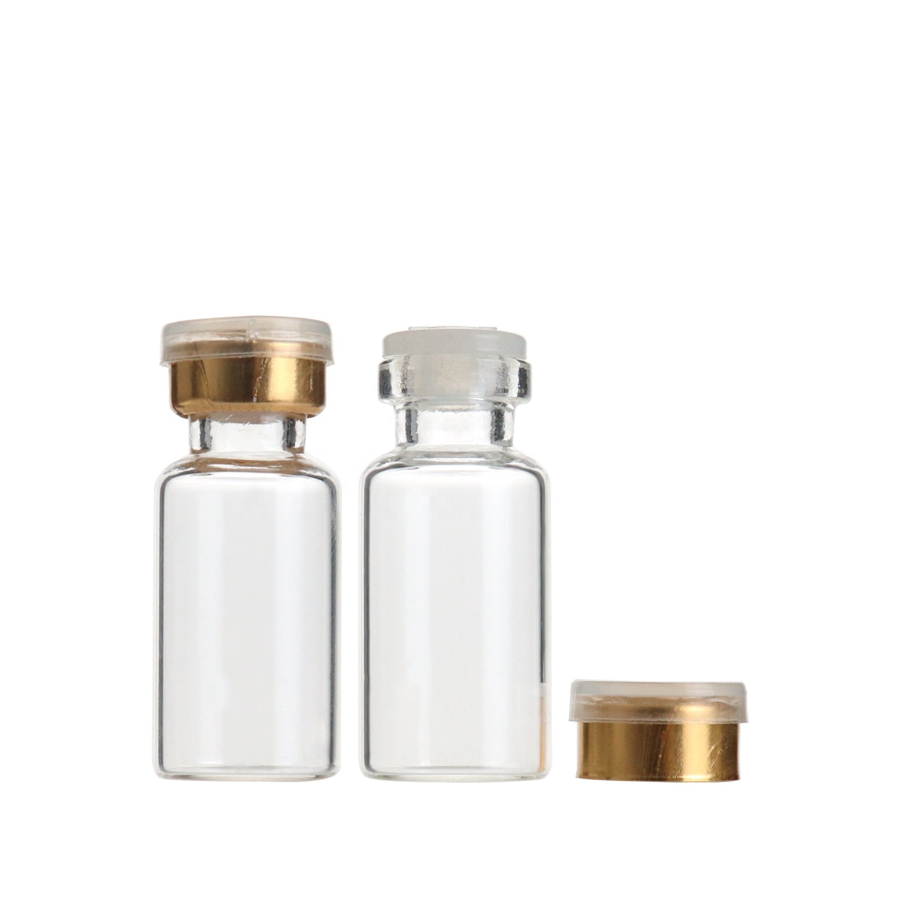 Glass packaging 6ml small clear glass bottles vials with aluminum plastic cap and stopper