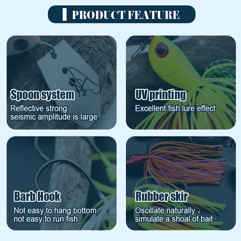 Bass Silicone spinner bait Skirt Lure chatterbait blade Rubber Skirt Spinnerbait