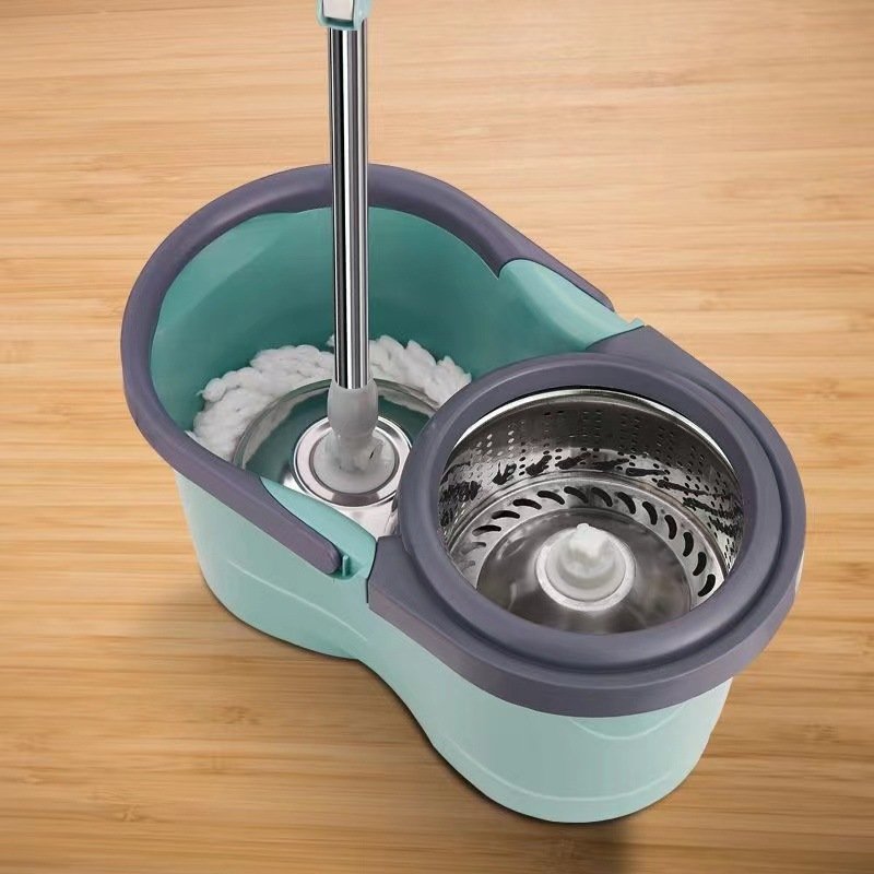 360 floor magic spin mop bucket set 2 microfiber refills super absorbent rotating wet dry cotton spinning mop home cleaning tool