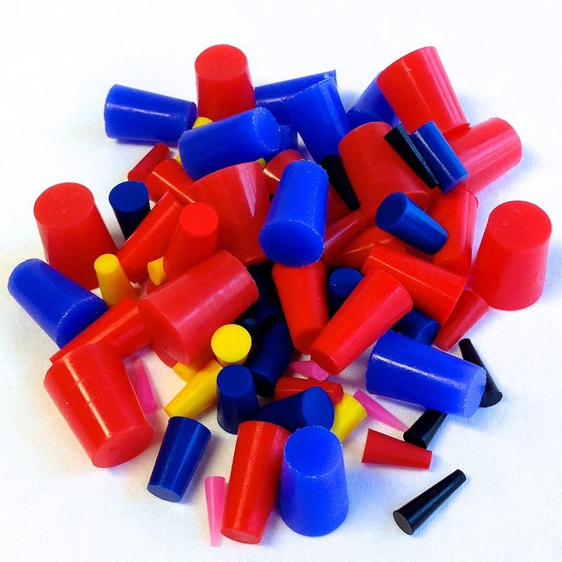 High Temp Silicone Rubber End and Tapered Stopper Plug Assortment Powder Coat Coating Paint Masking Supplies