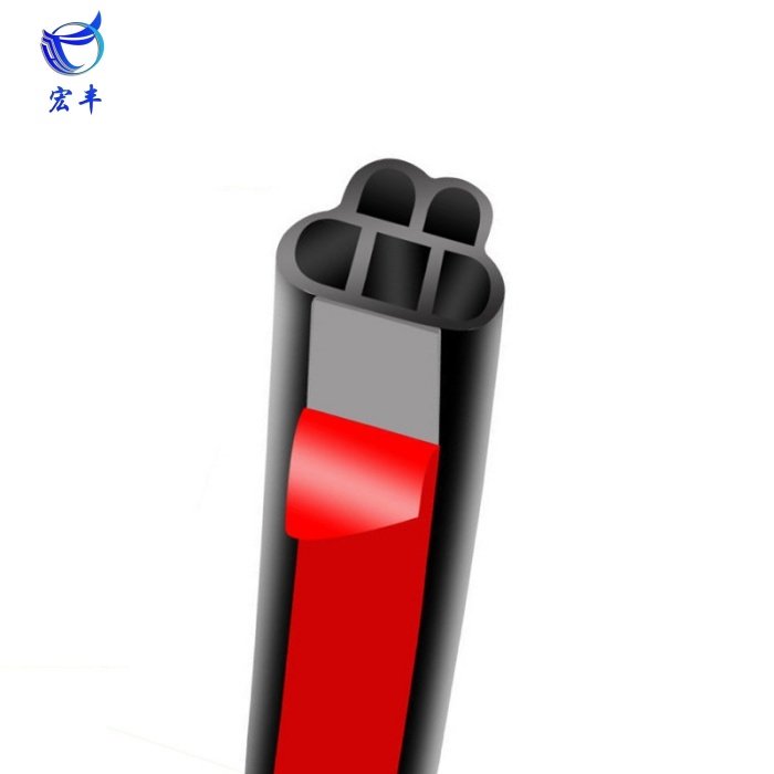 Economical and practical automobile antifouling sound-proof seal rubber strip