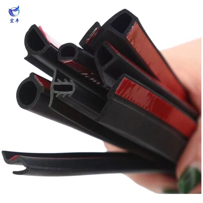Economical and practical automobile antifouling sound-proof seal rubber strip