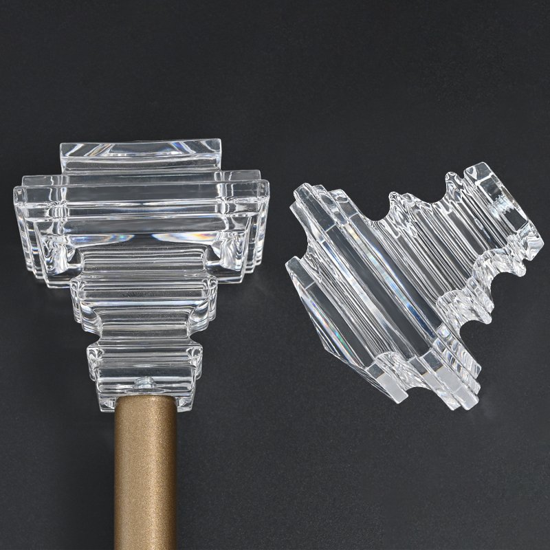 Fashional Decorated Clear Acrylic Curtain Rods Finials Crystal Glass Finials for Curtain Rods