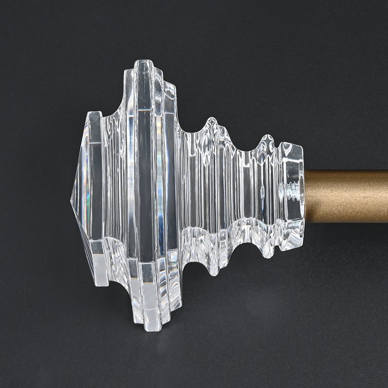 Fashional Decorated Clear Acrylic Curtain Rods Finials Crystal Glass Finials for Curtain Rods