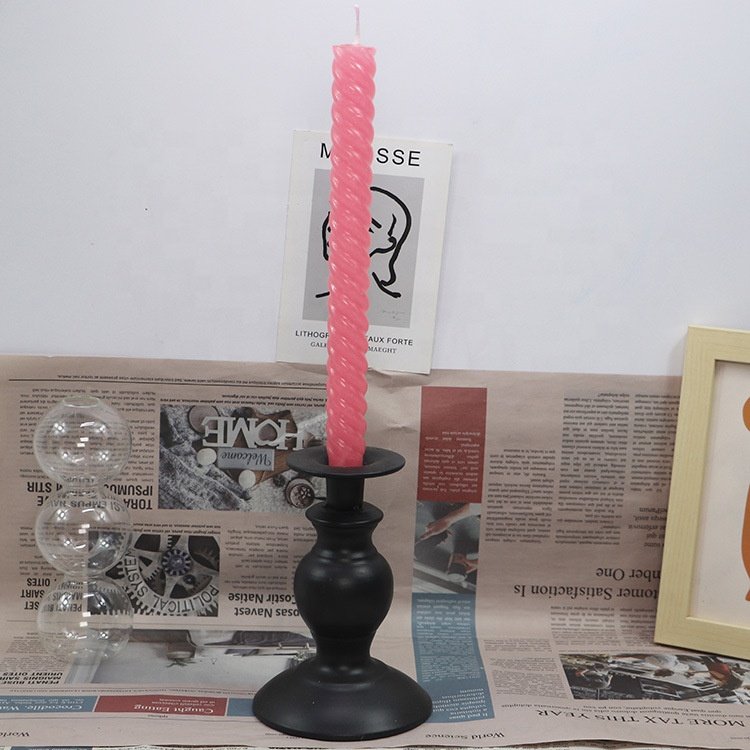 B-7018 Square Head Long Rod Spiral Church Candle Mold Handmade Plastic Mold Easy Demoulding Rod Wax Plastic Mould