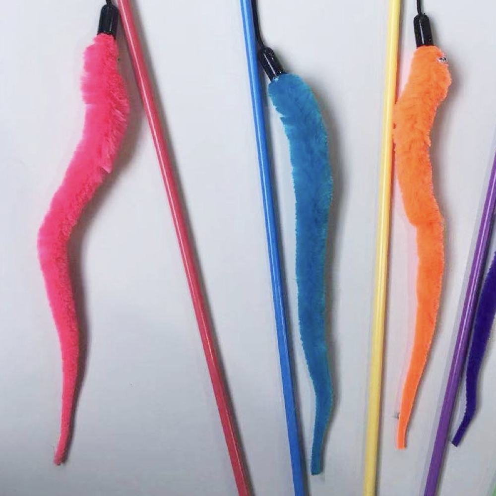 New Cat Toy Rod Fishing Rod Caterpillar Toy Blue Optional Teazing Cat Bar C Six Color Customer Sustainable 15 Years Specialized