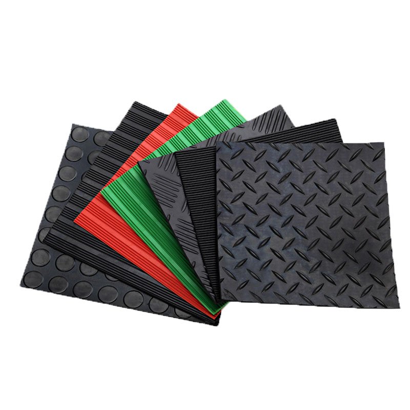 Comfortable rubber stable mat anti slip wear resistant willow pattern thin rubber sheet mat