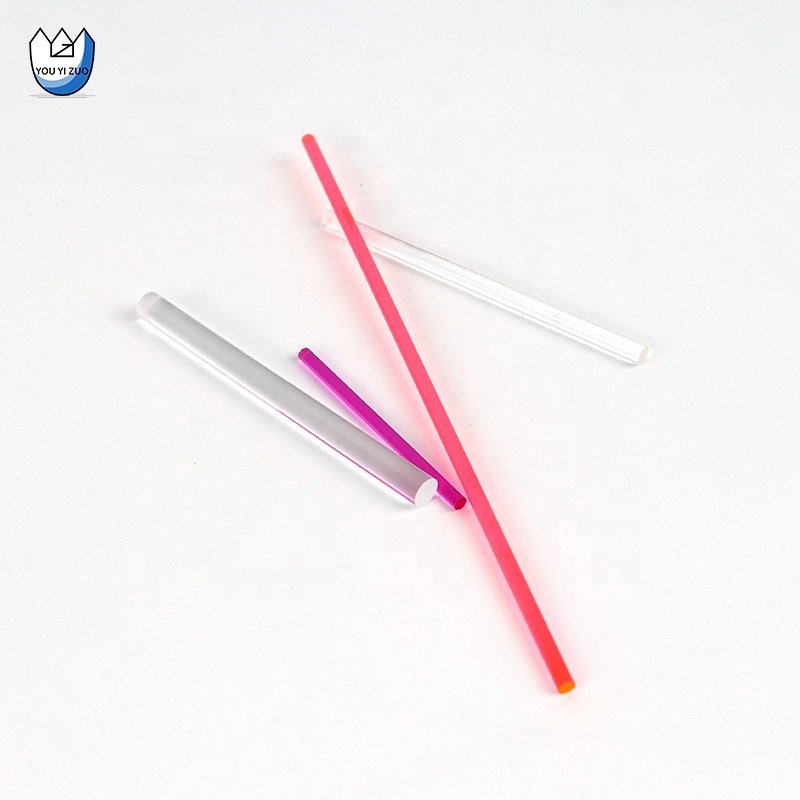 Youyizuo Manufacturer Custom Size Cutting Recycled 6mm 9mm White Clear Colorful PVC Plastic Rod Acrylic Rods For Decoration