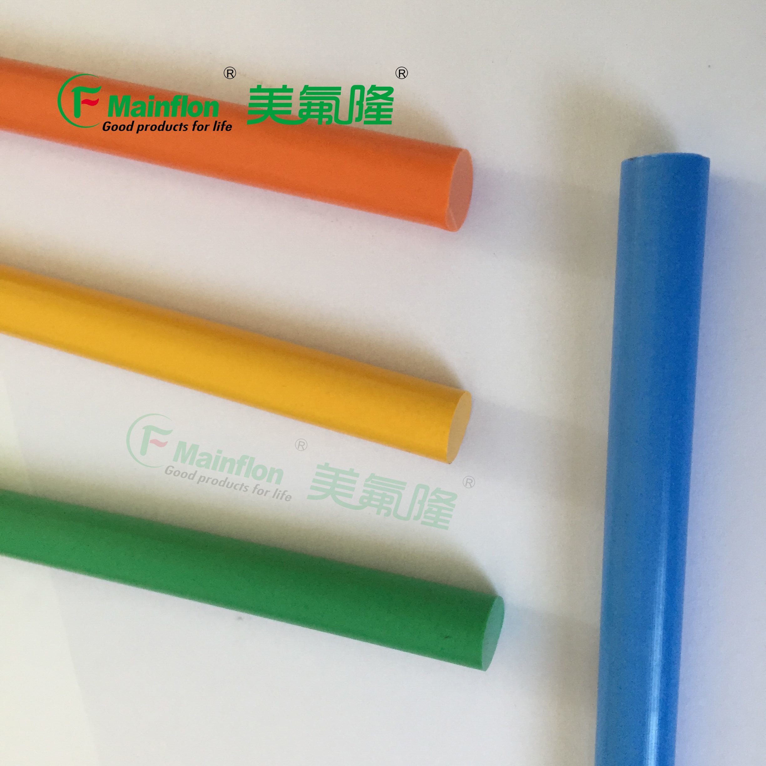 Red Color PTFE Round Rod, Various Diameters, 1 meter length, Red, Yellow, Blue, Green, Black, White, Grey, Orange, etc.