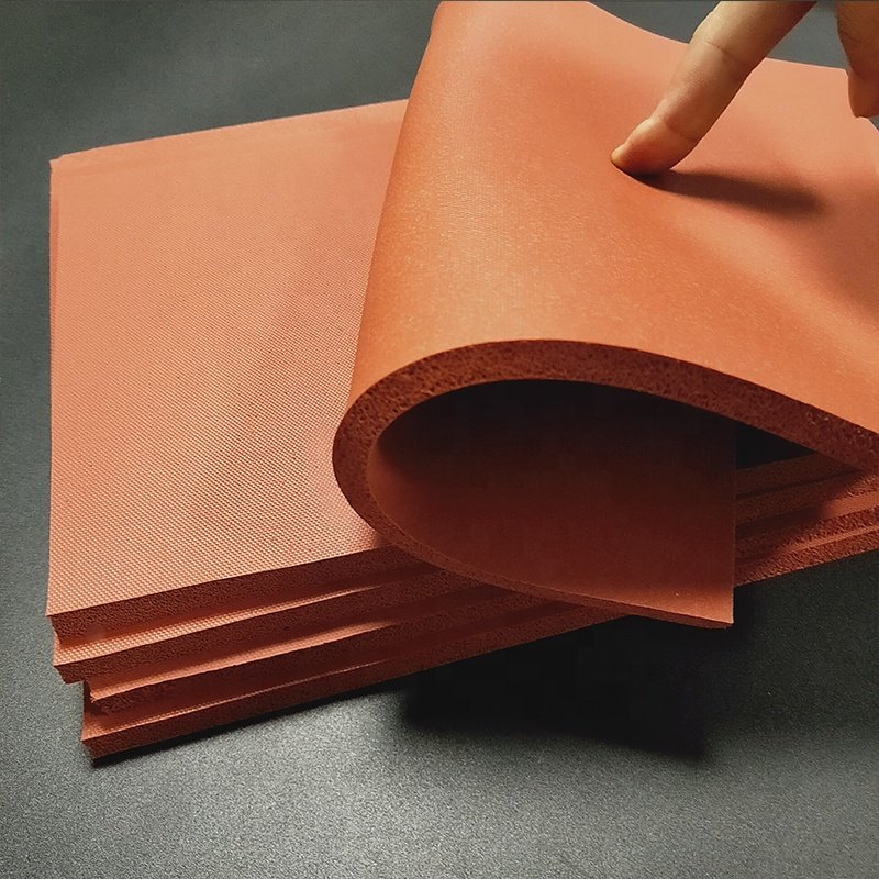 Cloth marks surface low density high temperature silicone foam rubber sheet