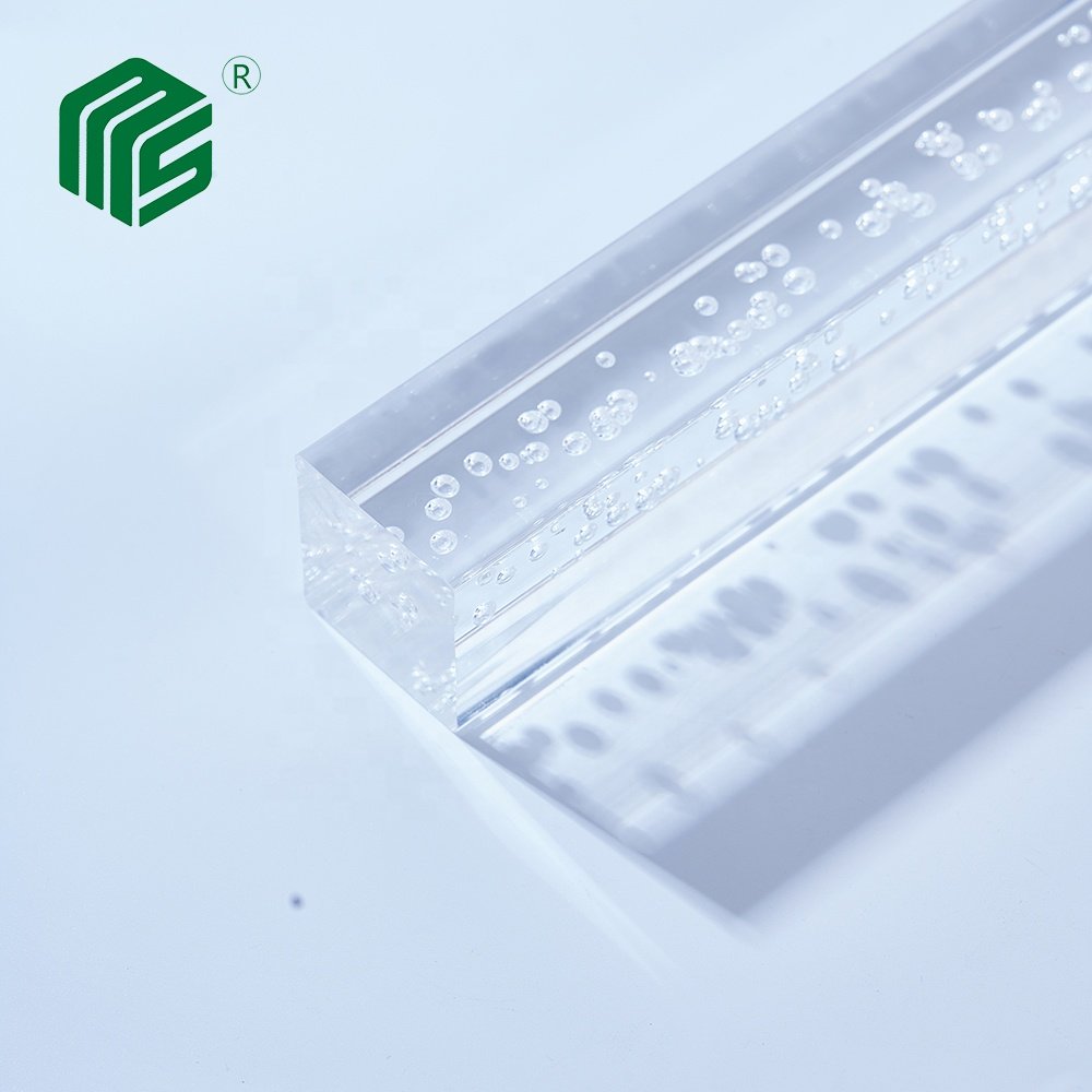 Extruded clear acrylic bubble solid rod for lighting use