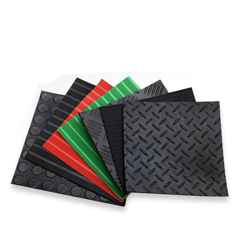 Anti Slip Diamond Black Rubber Floor Mat Fine Ribbed Rubber Roll Indoor Garage Gym Rubber Flooring Sheets for Car