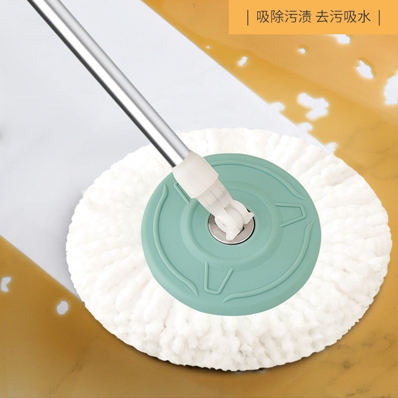 Wringer Spin Mop Bucket Floor Cleaning Mopping 2 Cotton Refills Magic Mop Set Plastic Bucket With Wheels & Extendable Handle
