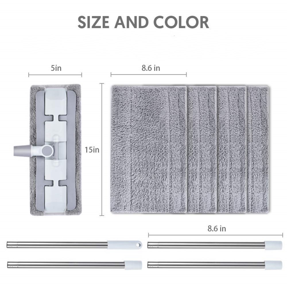 Microfiber Hardwood Floor Mop with Washable Pads 360 Rotation Dust Flat Twist Mop Floor Cleaning