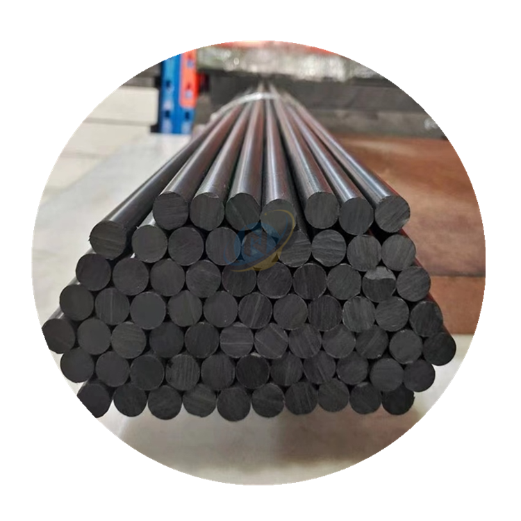 Custom Size Dia 30mm*1000mm Engineering Plastic Bar 30% Carbon Fiber Filled Peek CF30 Rod