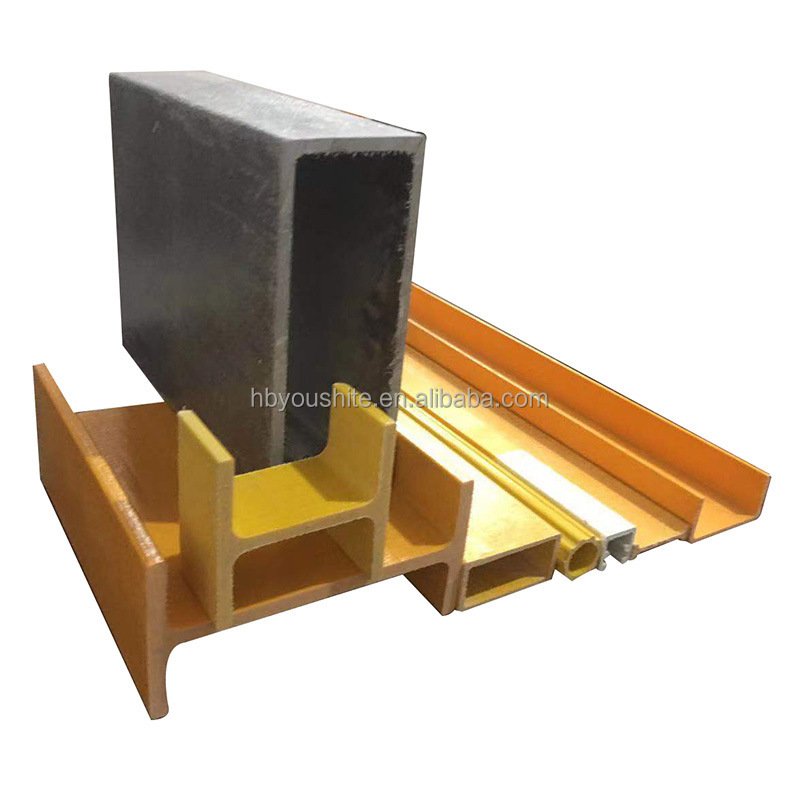 Industrial FRP Support Beam Fiberglass Composite FRP GRP Pultruded Hollow Tube Platform Handrail Ladder Bracket