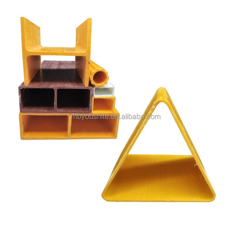 Industrial FRP Support Beam Fiberglass Composite FRP GRP Pultruded Hollow Tube Platform Handrail Ladder Bracket
