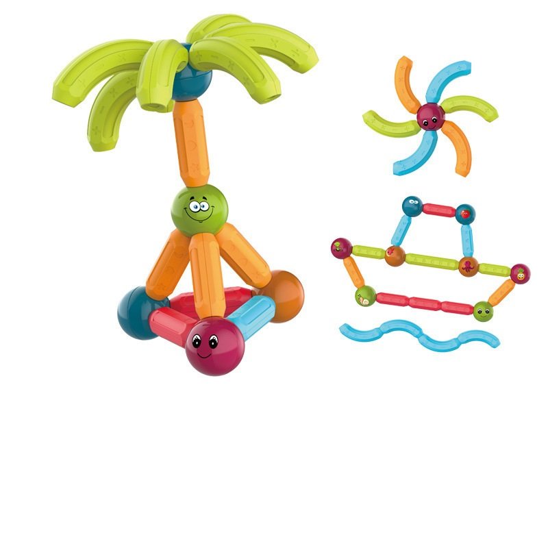 100 Pieces Variable Magnetic Stick Thinking Training Early Education Toy Large Particle Magnetic Combination Building Block Set