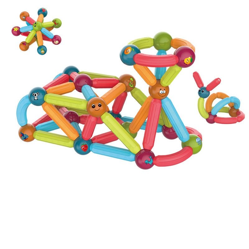 100 Pieces Variable Magnetic Stick Thinking Training Early Education Toy Large Particle Magnetic Combination Building Block Set