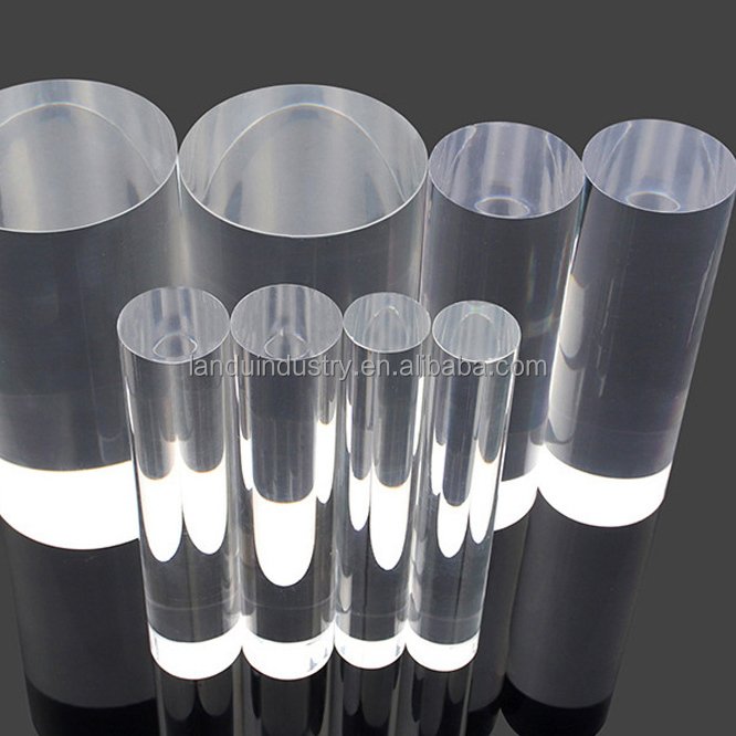 LANDU Factory Price Acrylic Rod Pmma Plastic Colorful Round Rod Clear Transparent Solid Acrylic Roun Bar