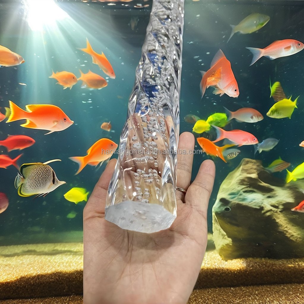 Twisted Transparent PMMA Plastic Acrylic Bubble Rod