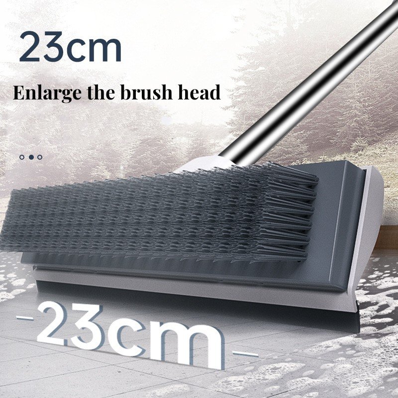 household plastic long handle 2 In 1 Squeegee Floor Scrub Brush swimming pool toilet floor Crevice cleaning Brush