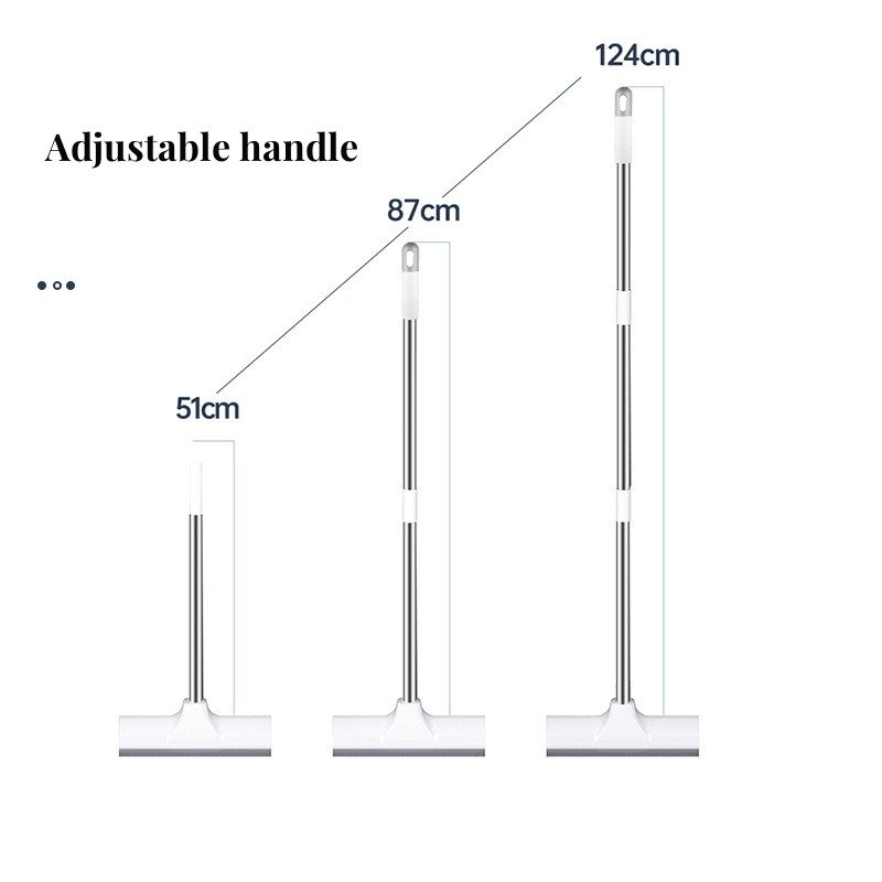 household plastic long handle 2 In 1 Squeegee Floor Scrub Brush swimming pool toilet floor Crevice cleaning Brush