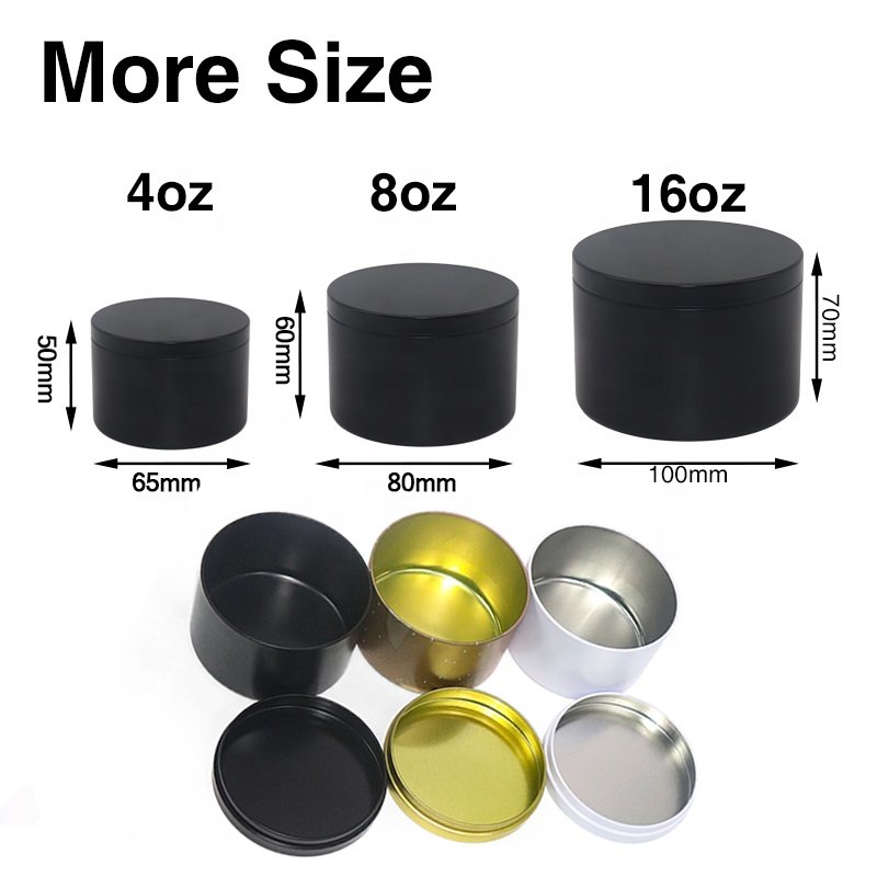 XPD 4Oz 8 Oz 16Oz Decorative Christmas Seamless Gold Candle Tins Empty Soy Wax Scented Wedding Gift Metal Can Containers