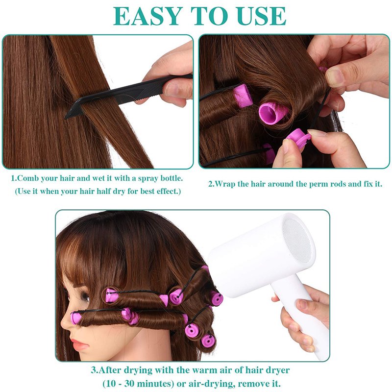 DIY Hairdressing Tools 10 Pcs/Bag Hair Perm Rods Plastic Hair Rollers Cold Wave Rods