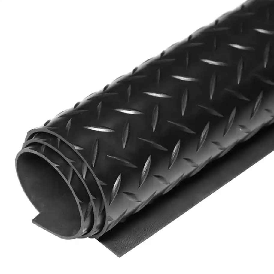 Factory custom multi-color size anti-slip wear and fatigue willow leaf pattern rubber sheet
