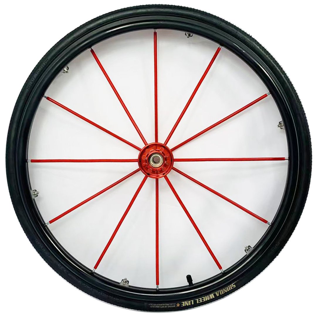 24 inch wheelchair rear wheels alloy and rubber wheel for electric power wheelchair