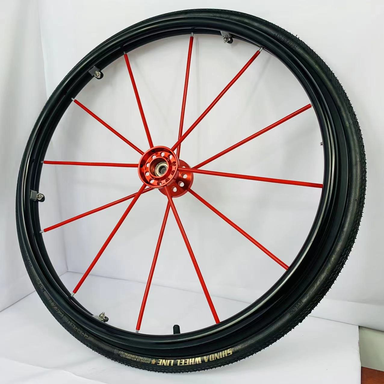 24 inch wheelchair rear wheels alloy and rubber wheel for electric power wheelchair