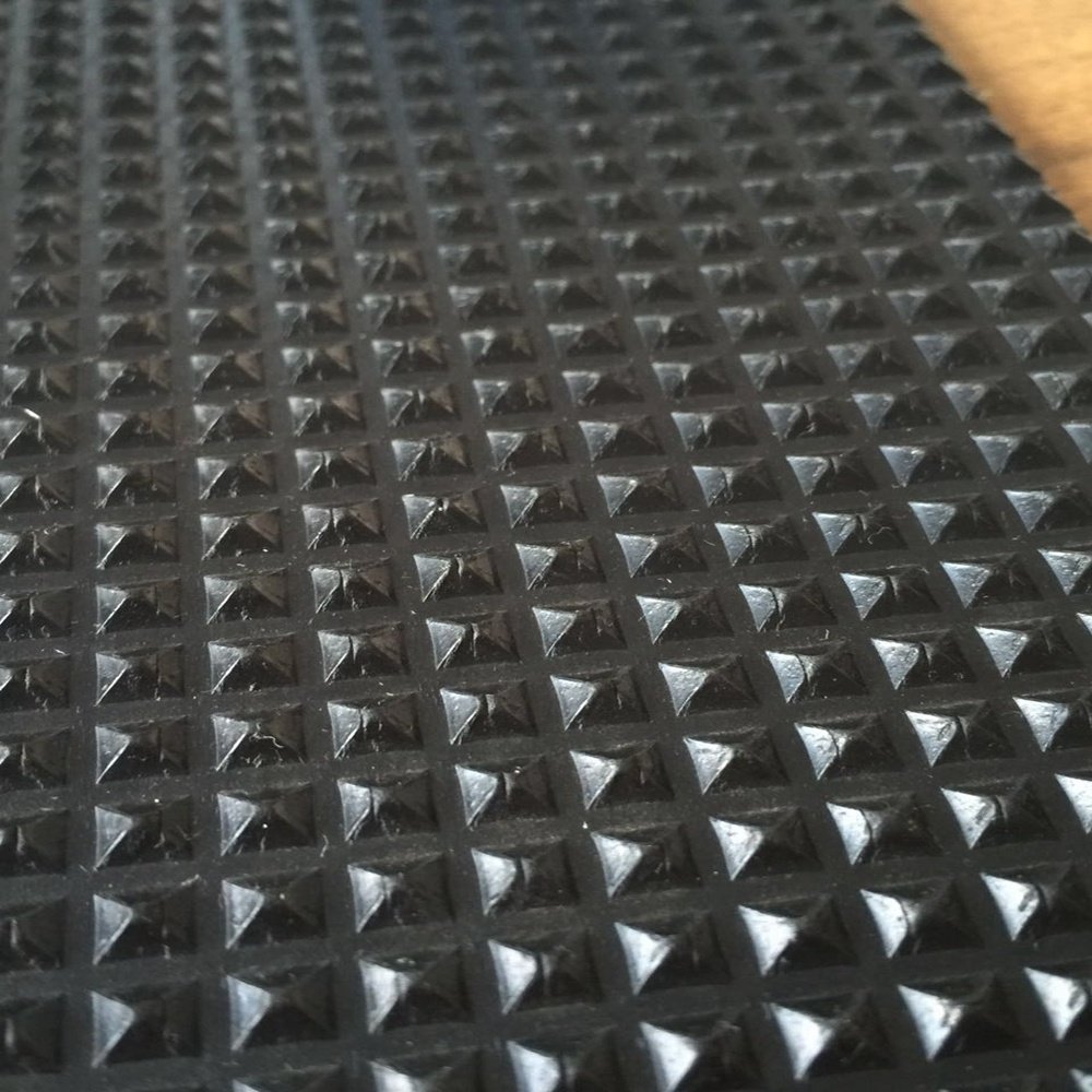 Super thin 2mm soft black rough top anti-slip small diamond rubber matting / neolite rubber sheet SBR