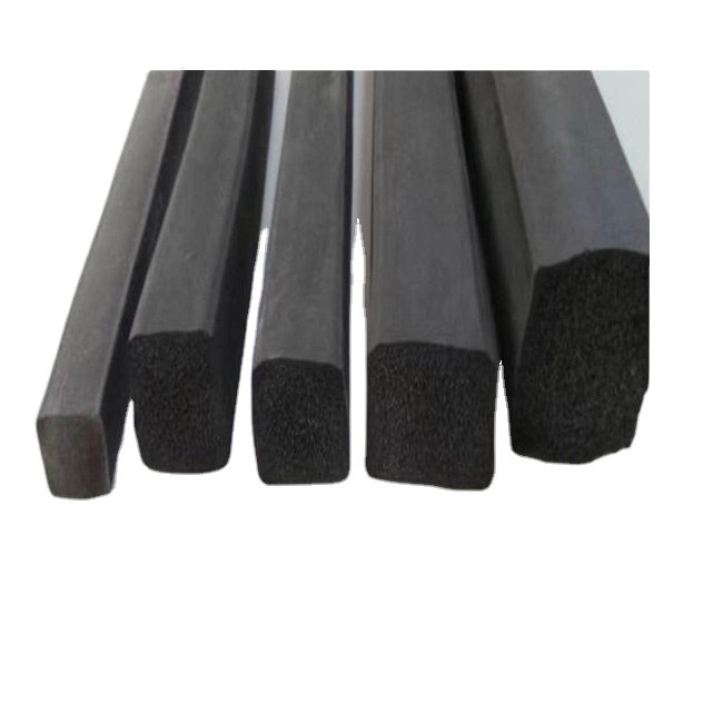 Epdm foam buffer waterproof solid square sealing strip Large D-type wood door self-adhesive anti-collision strip