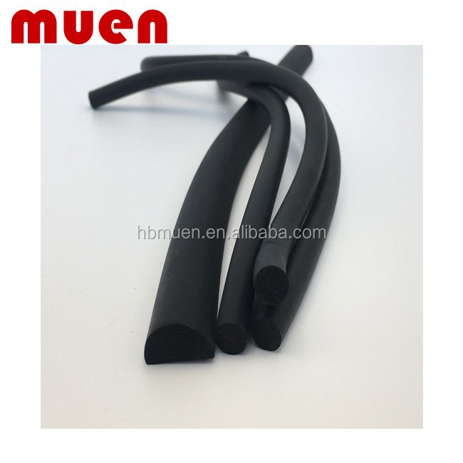 Epdm foam buffer waterproof solid square sealing strip Large D-type wood door self-adhesive anti-collision strip