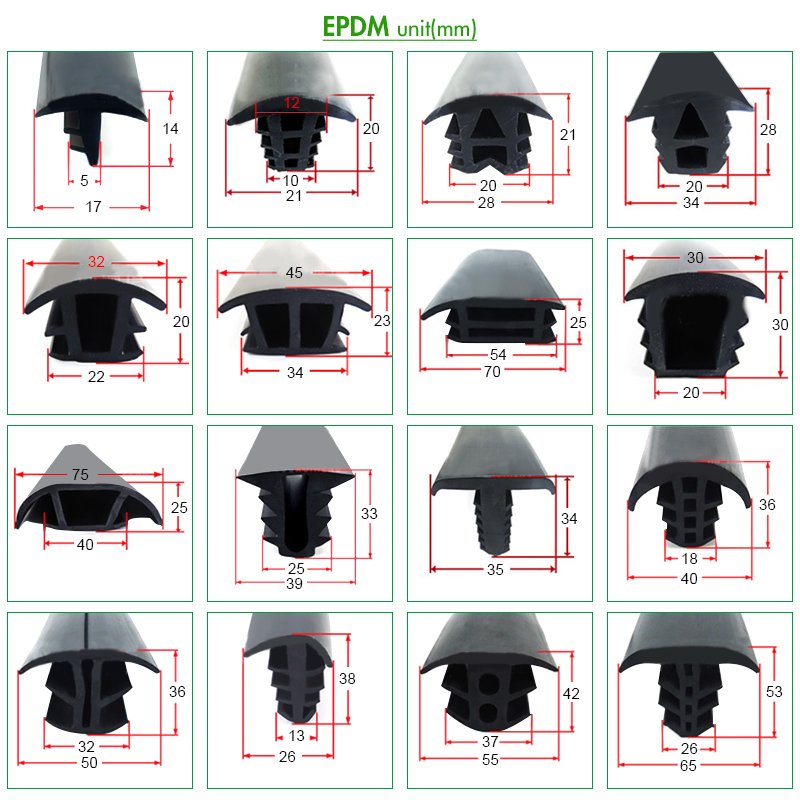 EPDM Rubber Extrusion Seal Gasket T Shape Rubber Strip for Solar Panel Power System Photovoltaic Panel Slot Sealing Strip