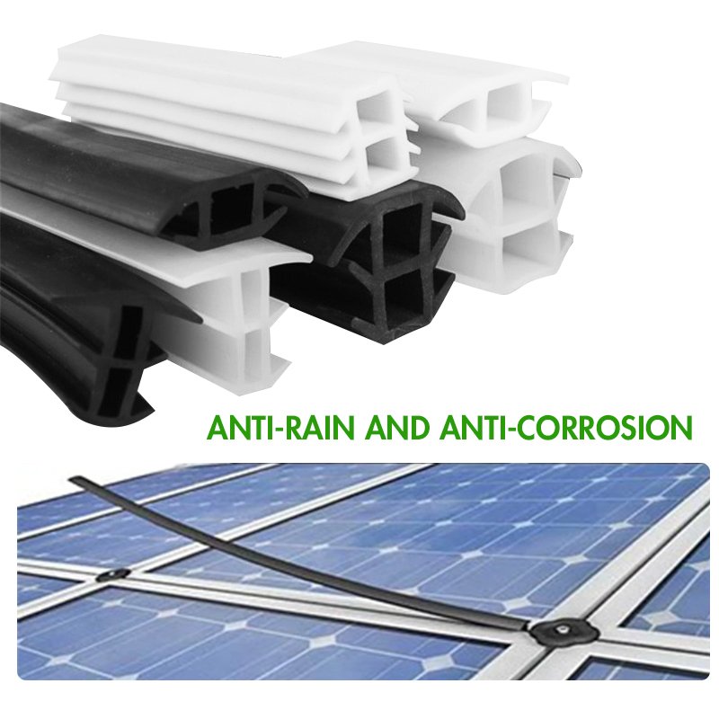 EPDM Rubber Extrusion Seal Gasket T Shape Rubber Strip for Solar Panel Power System Photovoltaic Panel Slot Sealing Strip
