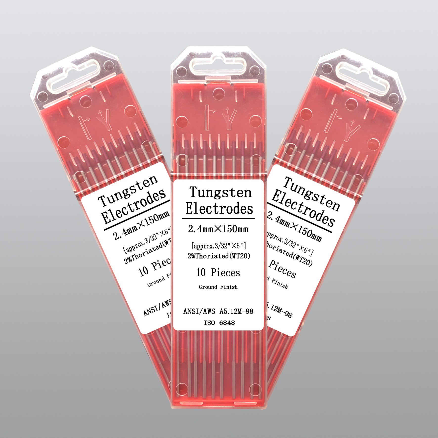 2% Thorium tungsten electrodes 1/16" x 7" WT20 red welding rod TIG welding