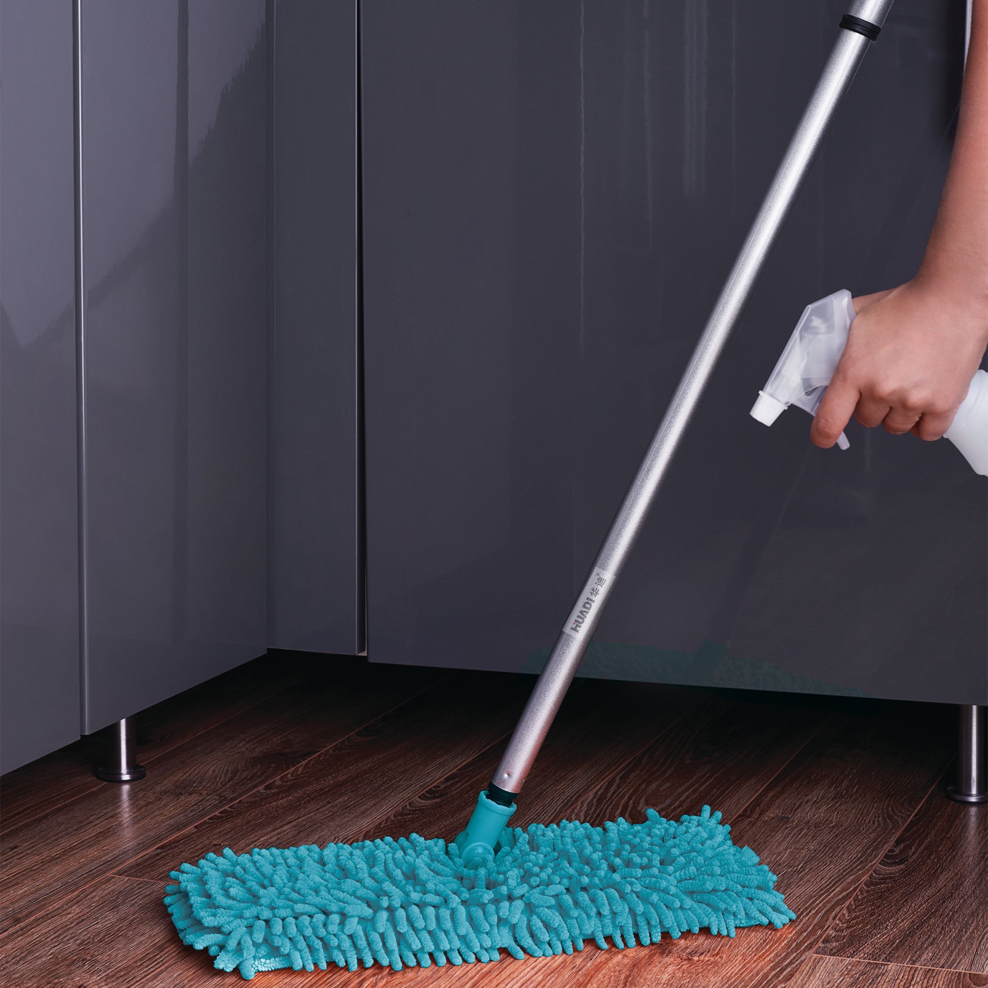 wet and dry chenille microfiber double sided mop with telescopic handle