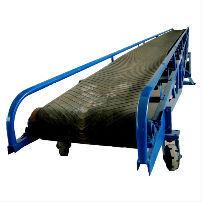 Industrial Mobile Inclined Rubber Belt Conveyor For Bulk Materials