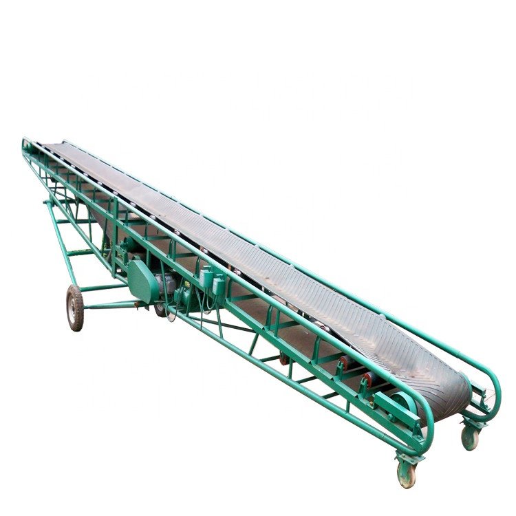 Industrial Mobile Inclined Rubber Belt Conveyor For Bulk Materials