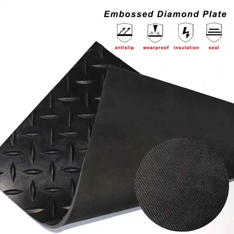 Wholesale 4mm Roll Anti Slip Rubber Sheet Rubber Floor Matting 5mm Embossed Outdoor Rubber Floor Mat Roll