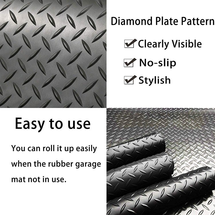 Wholesale 4mm Roll Anti Slip Rubber Sheet Rubber Floor Matting 5mm Embossed Outdoor Rubber Floor Mat Roll